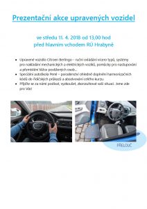 Prezentační akce upravených vozidel - leták Hrabyně - 2018